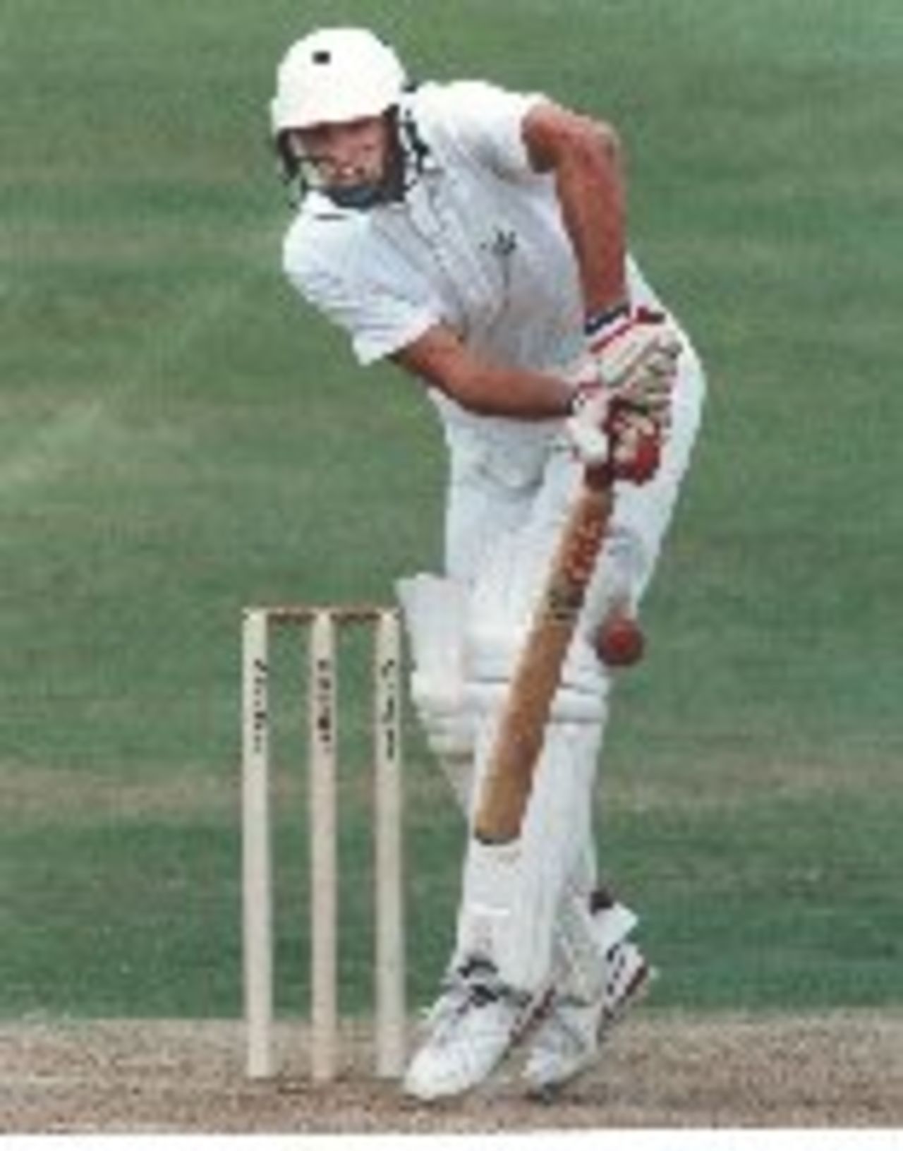 Roland Lefebvre attempts to leg glance during Glamorgan's Nat West tie with Sussex at Hove in 1993