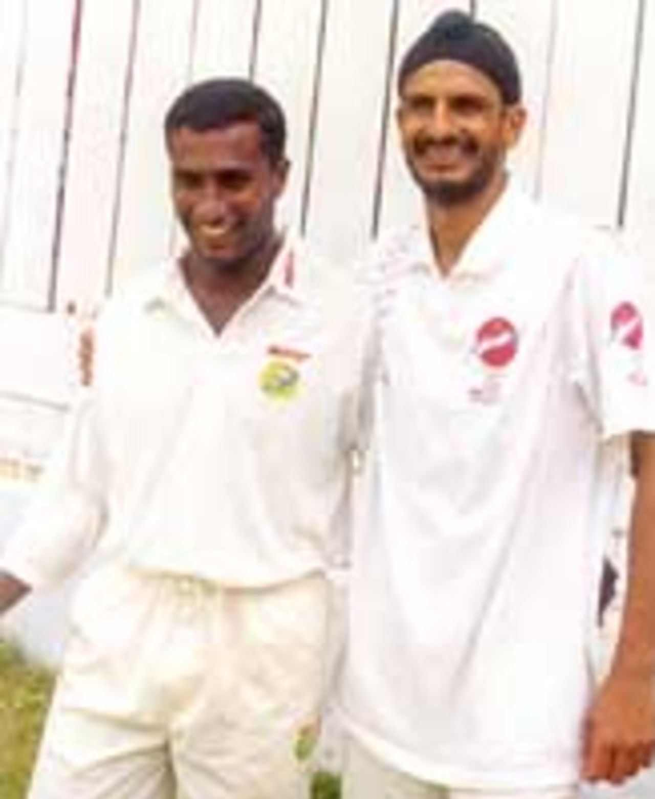 T Kumaran and HS Sodhi who shared all the ten wickets in Karnataka's second innings. In the two innings they accounted for 16 wickets, Chinnaswamy Stadium, Irani Trophy, 1999-2000, Bangalore