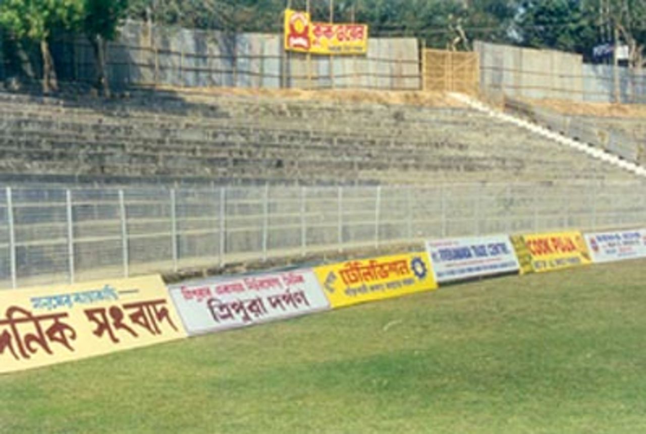 A view of the stands at the Maharaja Bir Bikram College stadium in Agartala