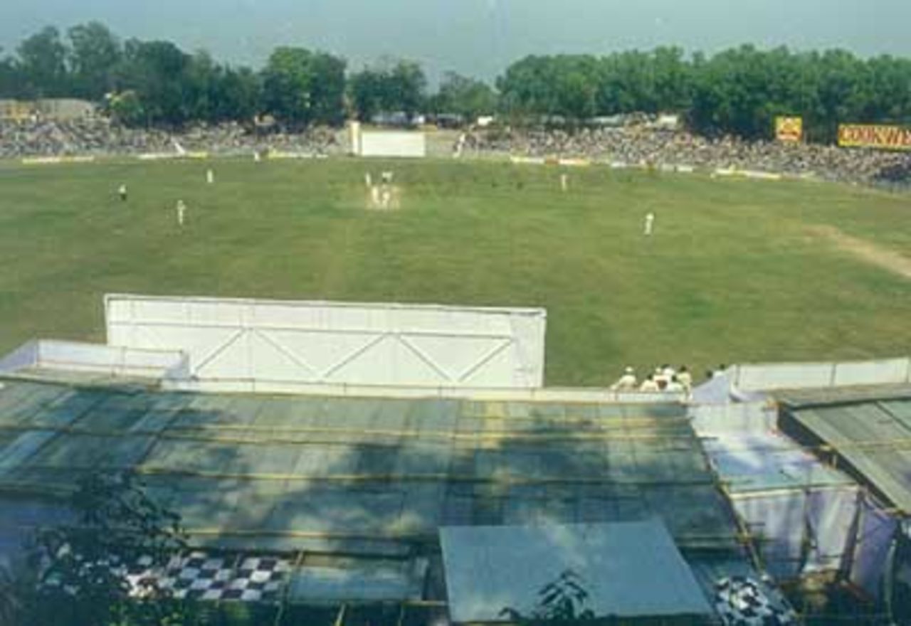 A match in progress at the MBB stadium in Agartala