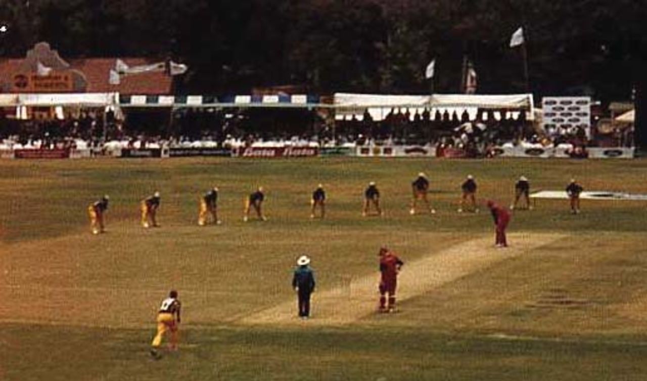 Australian captain, Steve Waugh plays around with his field in the 1999 International series away to Zimbabwe.
