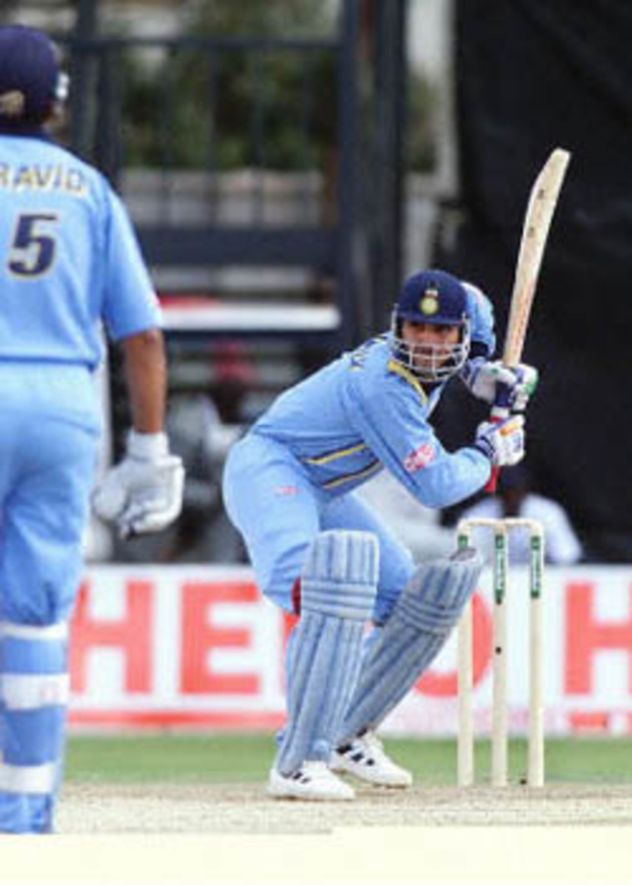 India's Captain Sourav Ganguly about to play the ball through the offside during India's opening game against Kenya.