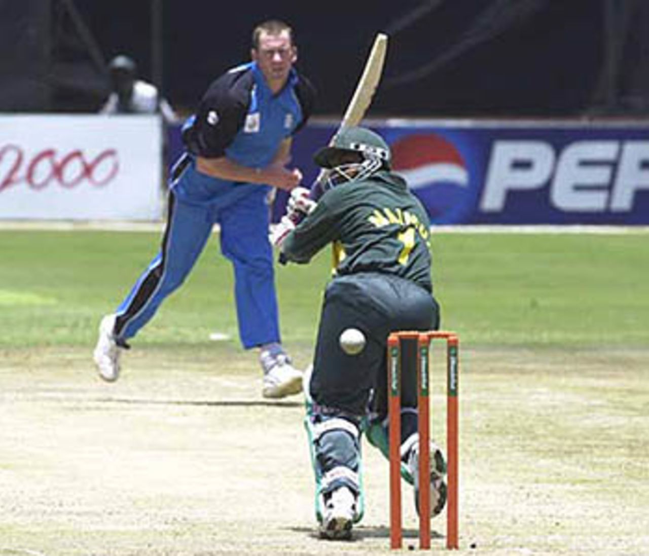 Naimur Rahman plays a fine flick off Craig White, ICC KnockOut, 2000/01, 3rd Preliminary Quarter Final, Bangladesh v England, Gymkhana Club Ground, Nairobi, 05 October 2000.