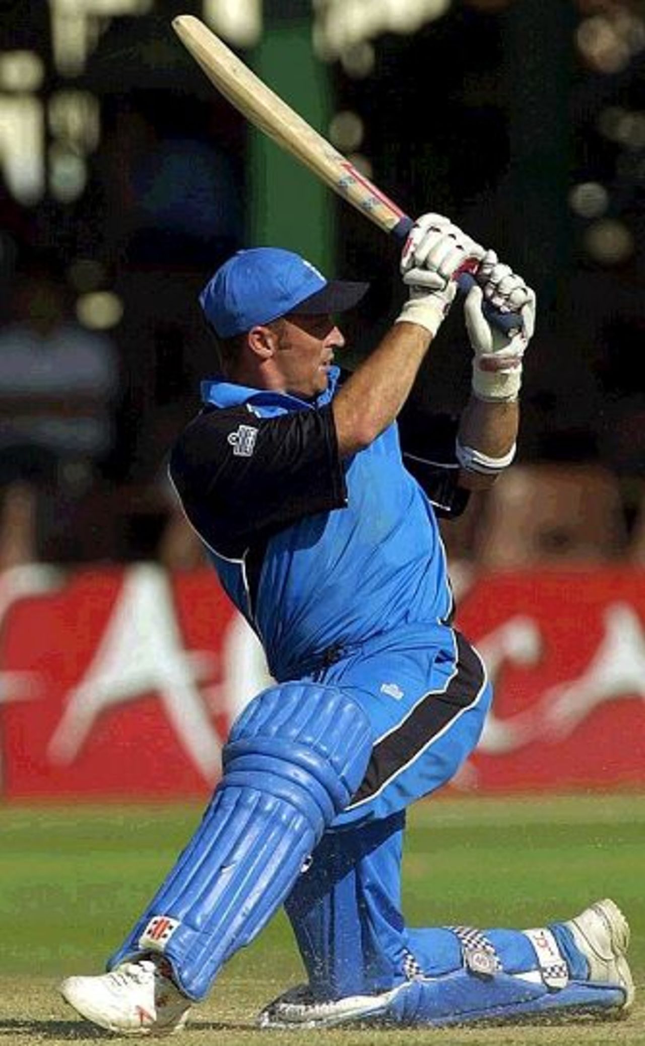 5 Oct 2000: Nasser Hussain the England Captain hits out on his way to 96 during the England v Bangladesh ODI match in the ICC Knockout tournament at the Gymkhana Ground, Nairobi, Kenya.