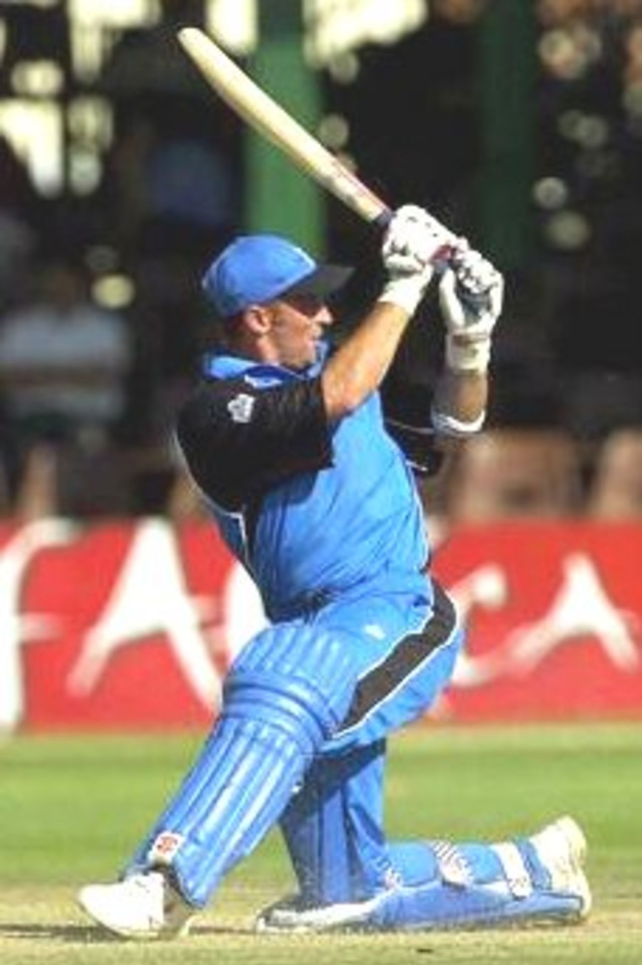 5 Oct 2000: Nasser Hussain the England Captain hits out on his way to 96 during the England v Bangladesh ODI match in the ICC Knockout tournament at the Gymkhana Ground, Nairobi, Kenya.