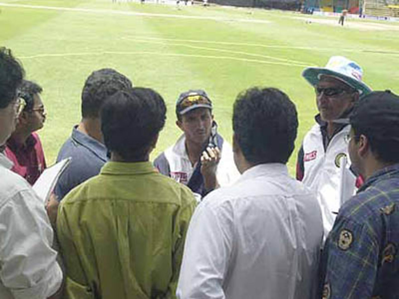 Sourav Ganguly answers questions at a pre match press conference, 06 October 2000.