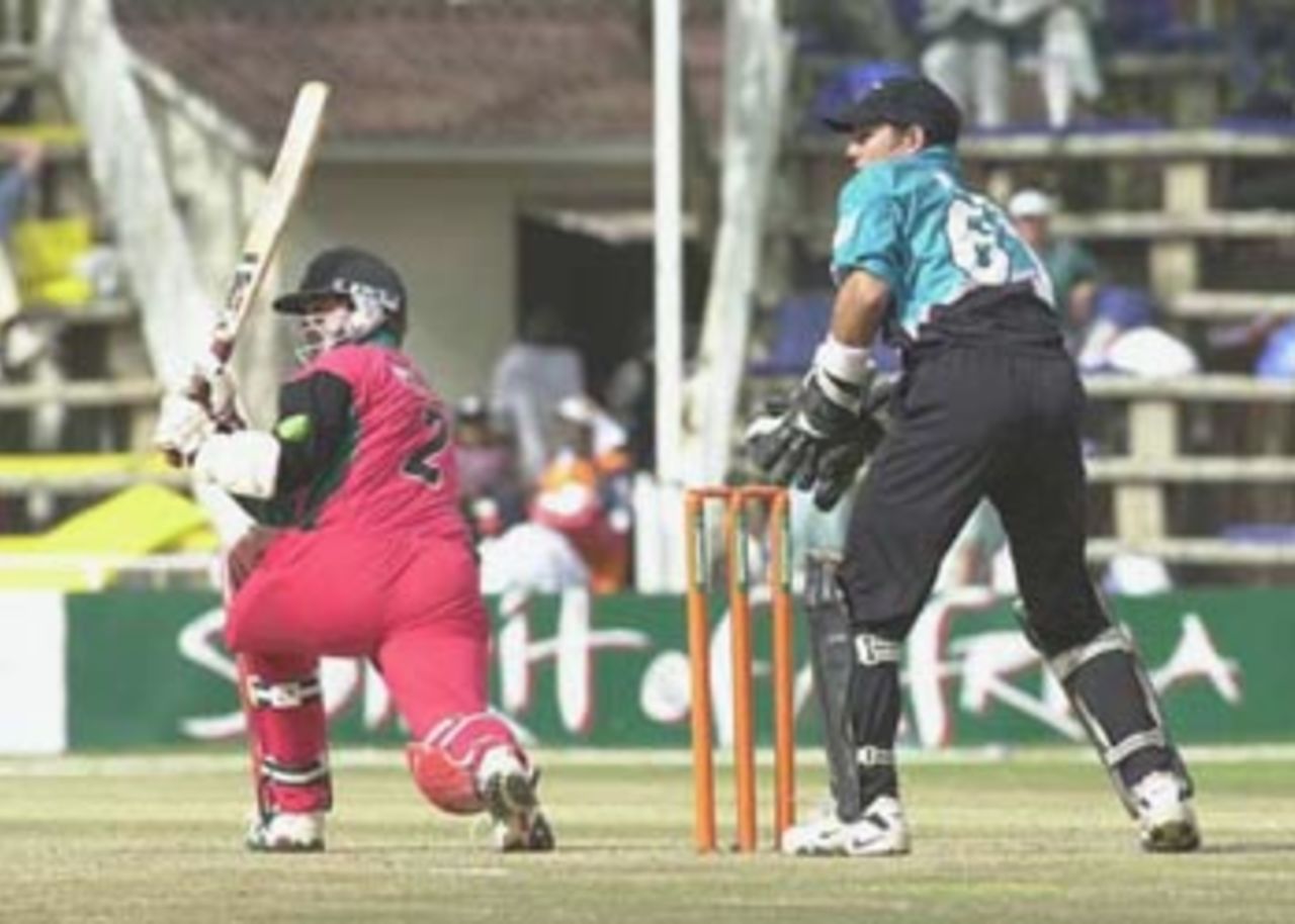 Guy Whittall swings the ball to square leg. ICC KnockOut, 2000/01, 3rd Quarter Final, New Zealand v Zimbabwe, Gymkhana Club Ground, Nairobi,09 October 2000