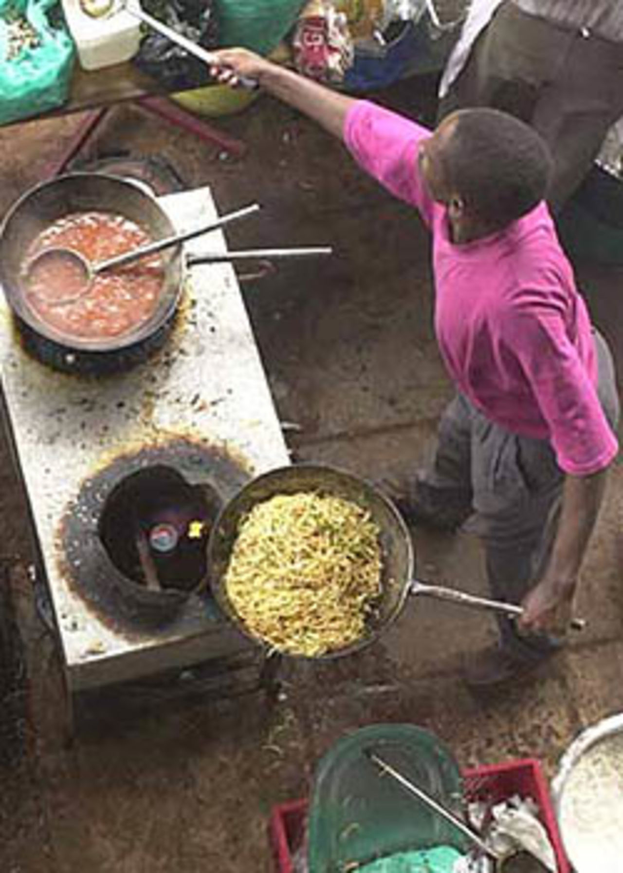 Kenyan delicacy being prepared during lunch interval, Gymkhana at Nairobi