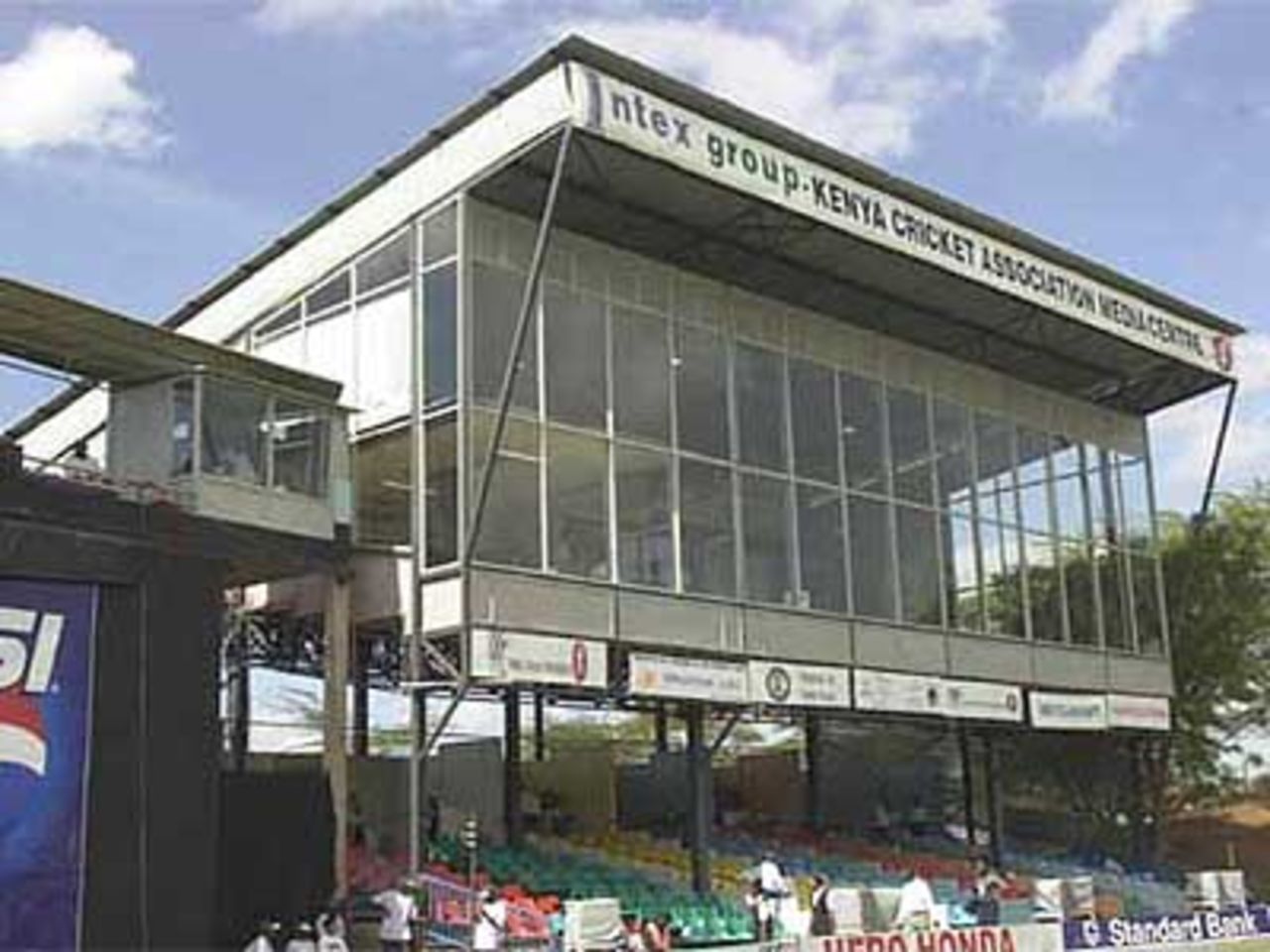 A view of the Media center in the ground, Gymkhana ground at Nairobi