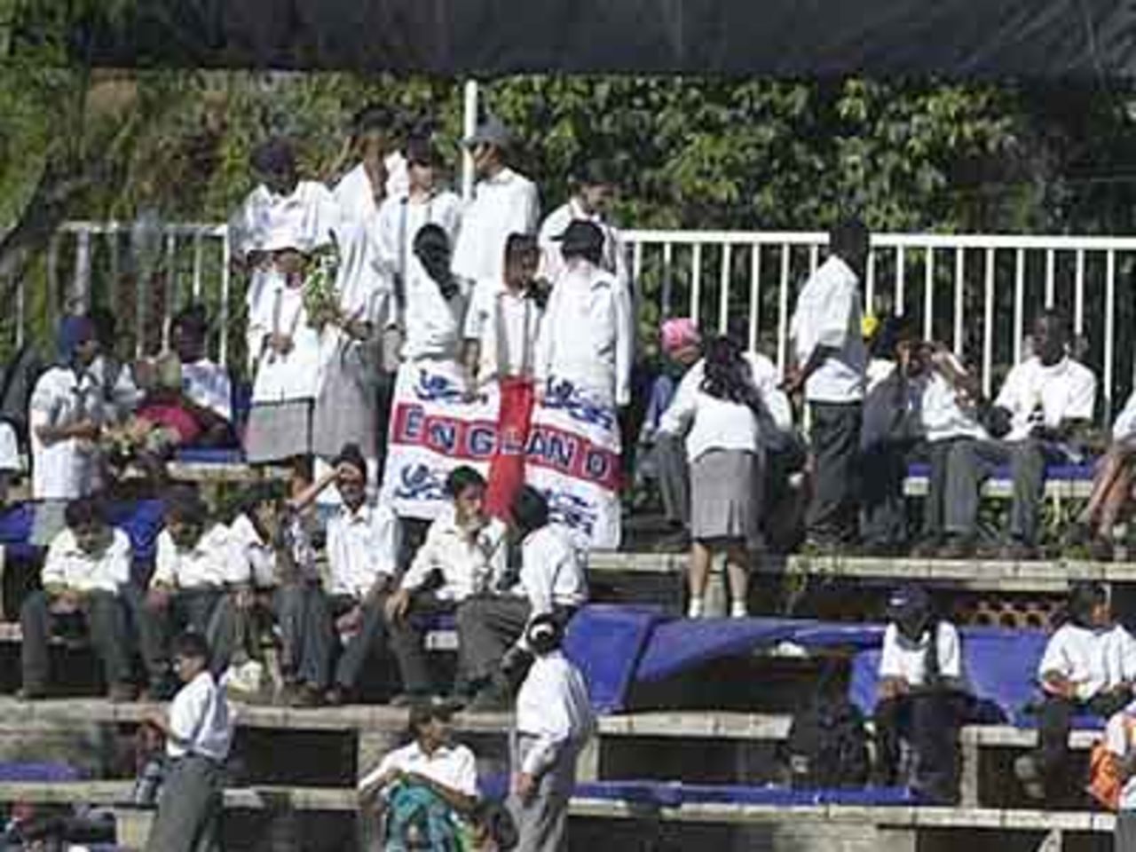 English fans during their quarter-finals match against South Africa, 10 October 2000.