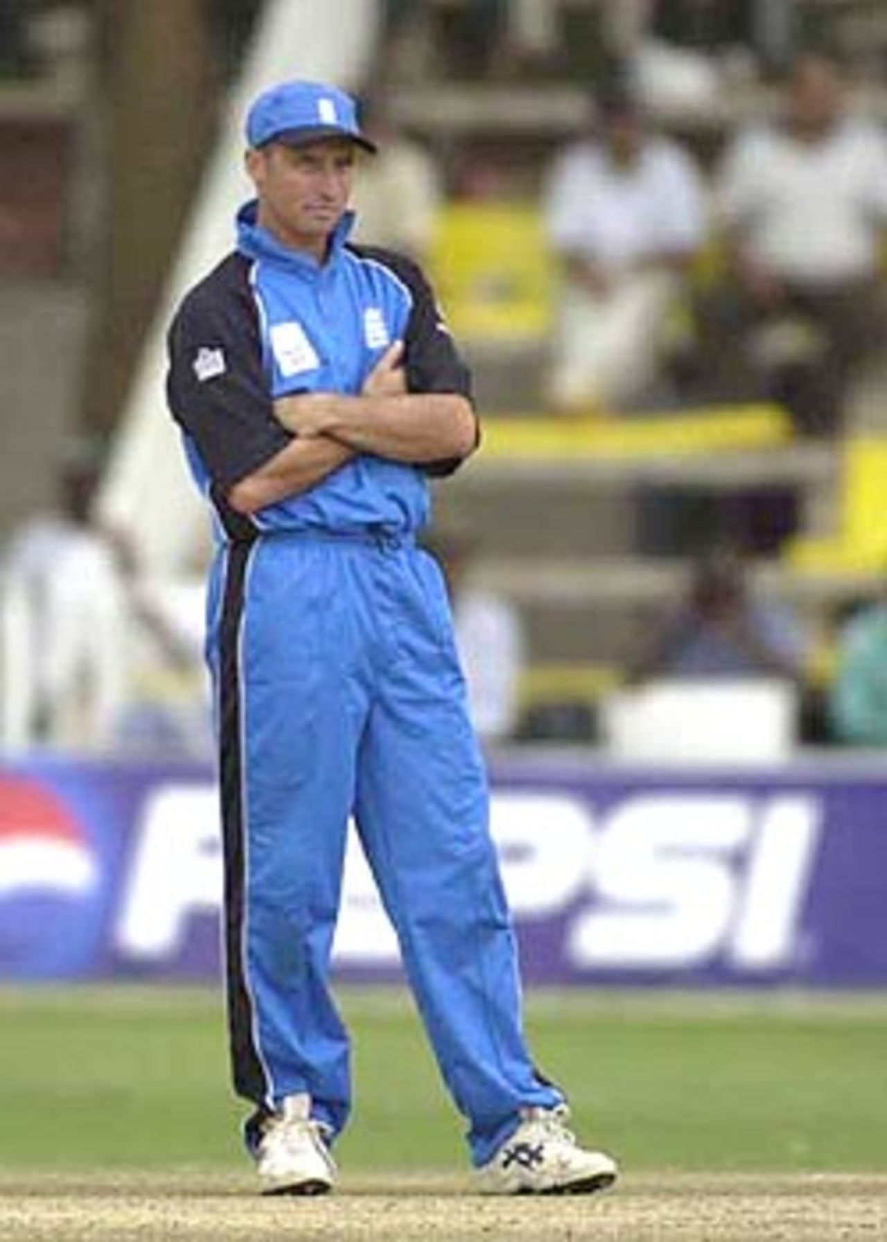 England captain Hussian in deep thought as the South African's go on a rampage. ICC KnockOut 2000/01, 4th Quarter Final, England v South Africa Gymkhana Club Ground, Nairobi, 10 October 2000