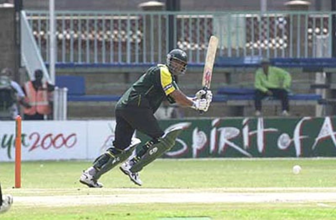 Saeed Anwar flicks of the front foot during the course of his knock. ICC KnockOut 2000/01, 1st Semi Final, New Zealand v Pakistan Gymkhana Club Ground, Nairobi, 11 October 2000