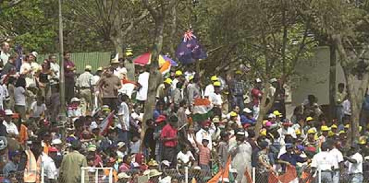 A section of the crowd following the ICC KnockOut final match, ICC KnockOut, 2000/01, Final, India v New Zealand, Gymkhana Club Ground, Nairobi, 15 October 2000.