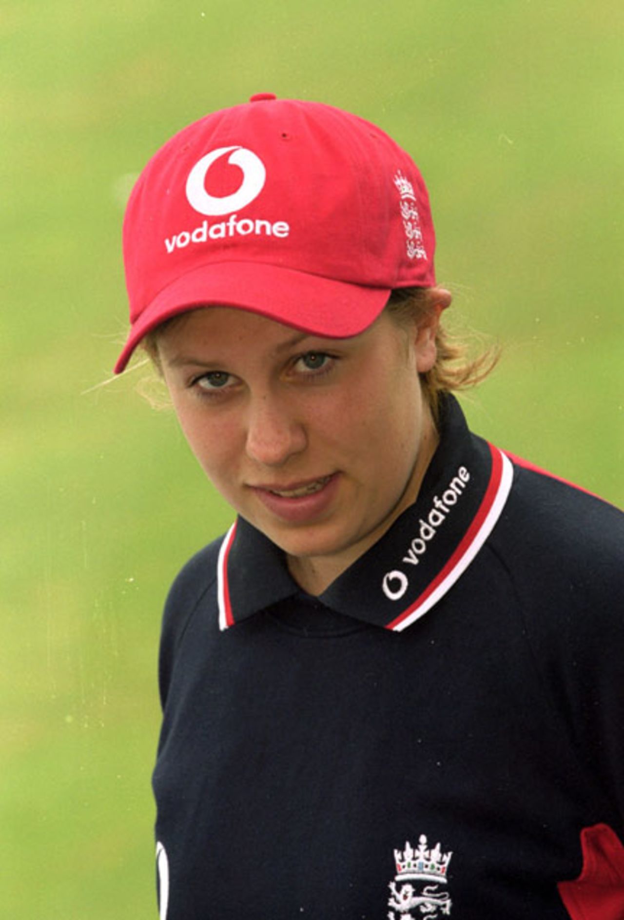 20 Jun 2000: Portrait of Laura Harper of England before the first women's One Day International against South Africa at the County Ground in Chelmsford, England. England won the match by 20 runs.