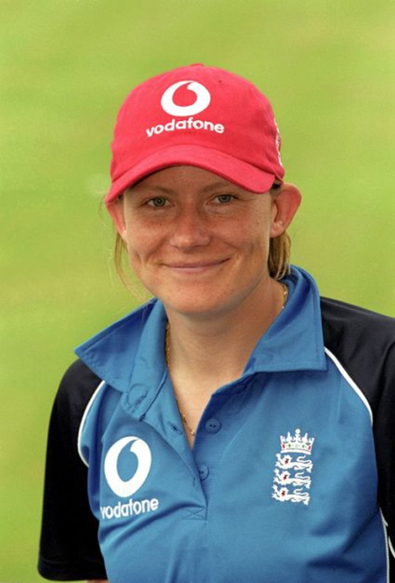 20 Jun 2000: Portrait of Kathryn Leng of England before the first women's One Day International against South Africa at the County Ground in Chelmsford, England. England won the match by 20 runs.