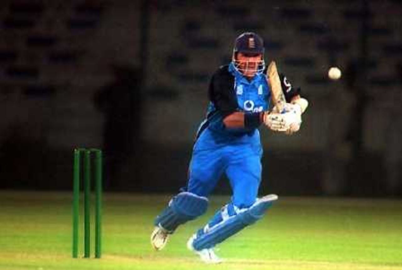 Alec Stewart made 50 runs during the 2nd warm-up match, England XI v Pakistan 'A', 22 October 2000, National Stadium Karachi