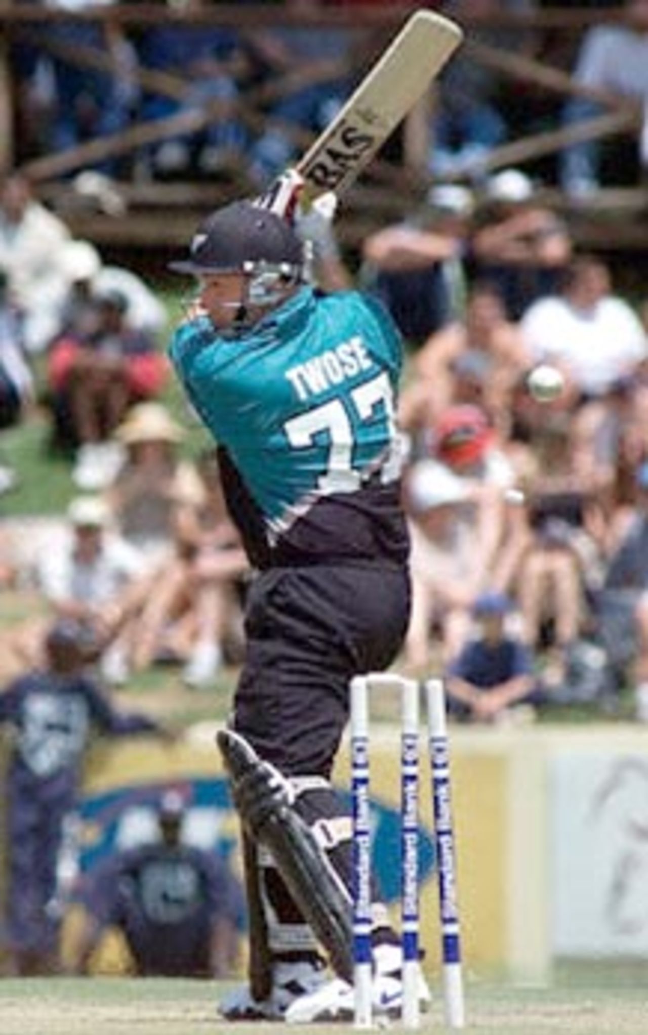 New Zealand batsman Roger Twose is clean bowled, New Zealand in South Africa 2000/01, 2nd One-Day International, South Africa v New Zealand, Willowmoore Park, Benoni, 22 October 2000.