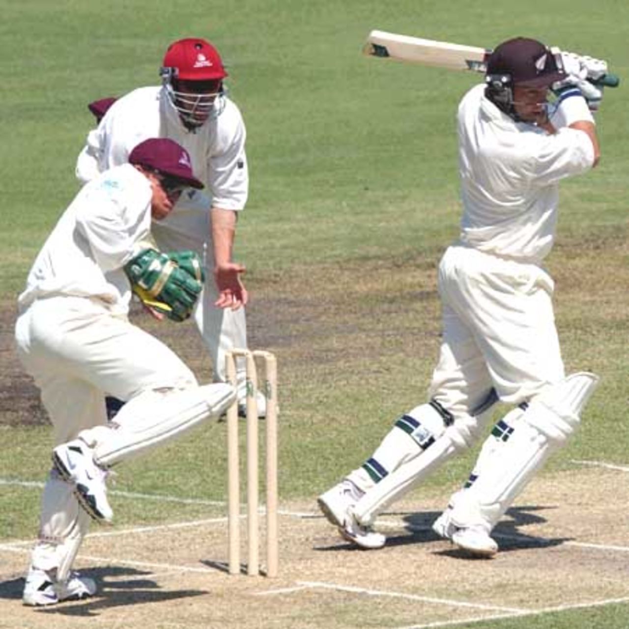 16 Oct 2001: Craig McMillan of New Zealand in action during the New Zealand Cricket team's tour match against the Queensland Academy of Sport XI which is being played at Allan Border Field in Brisbane, Australia.