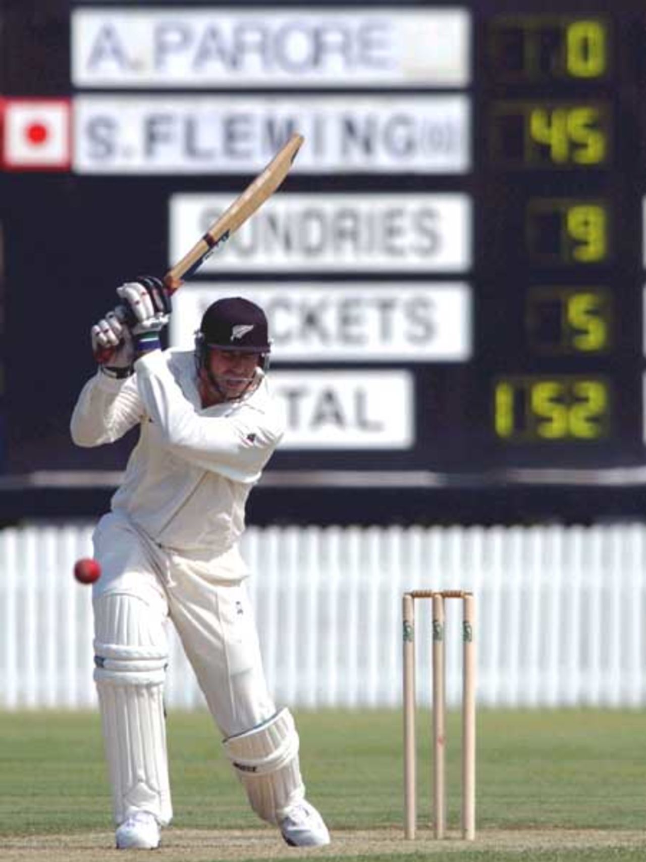 16 Oct 2001: Stephen Fleming of New Zealand in action during the New Zealand Cricket team's tour match against the Queensland Academy of Sport XI which is being played at Allan Border Field in Brisbane, Australia.