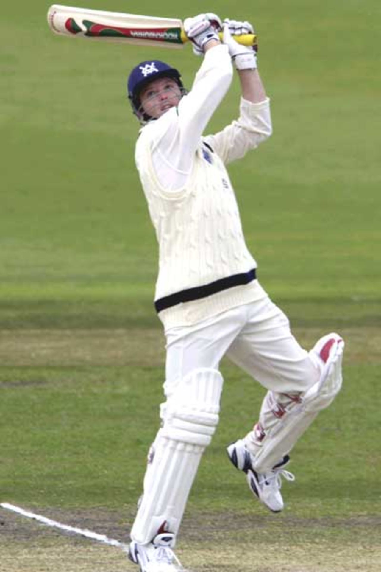 18 Oct 2001: Victorian batsman Ian Harvey in action in the Pura Cup match between the Southern Redbacks and the Victoria Bushrangers played at Adelaide Oval, Adelaide, Australia.