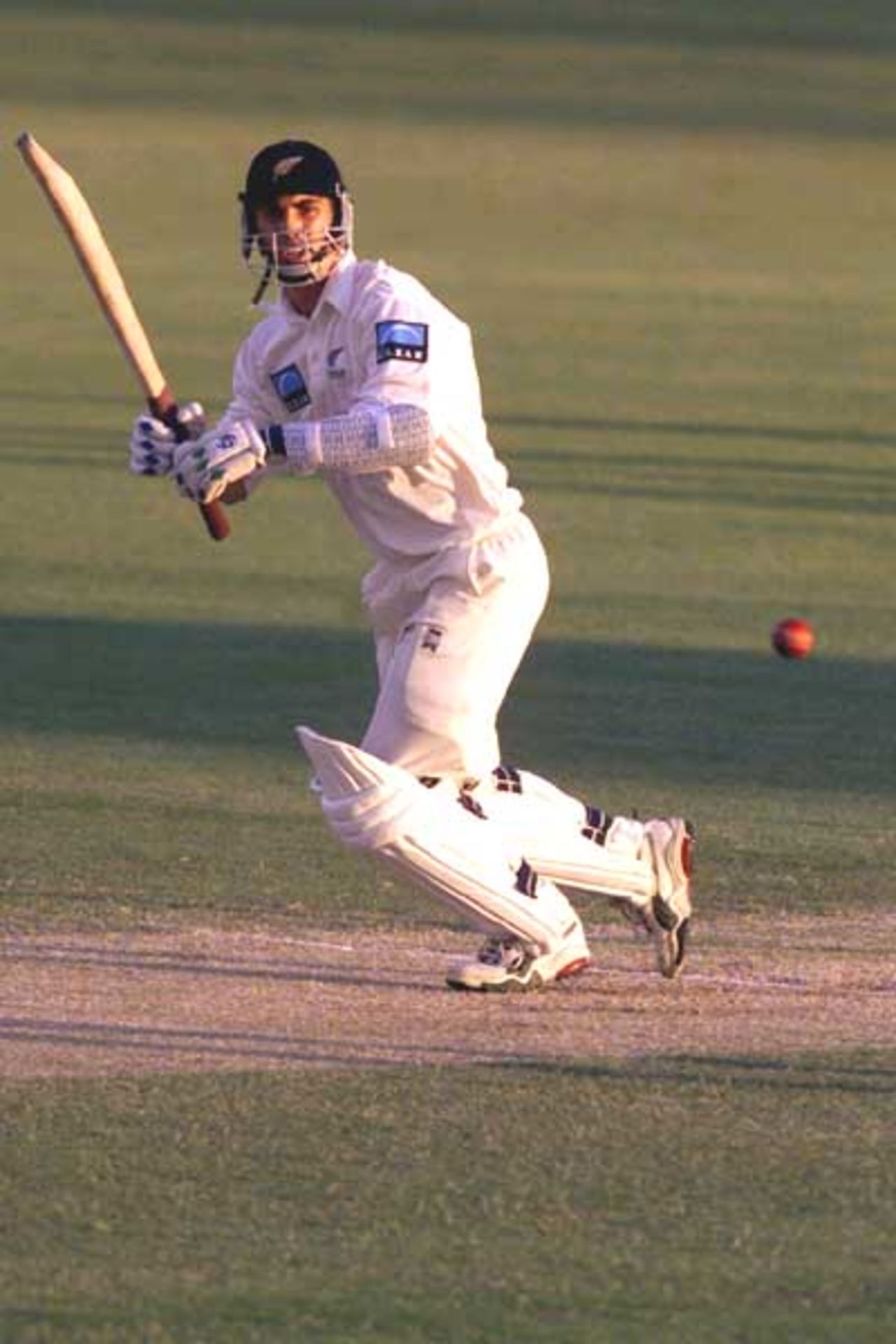 18 Oct 2001: Mathew Sinclair of New Zealand in action during the match between New Zealand and the Queensland XI played at the Allan Border Field, Brisbane, Australia.