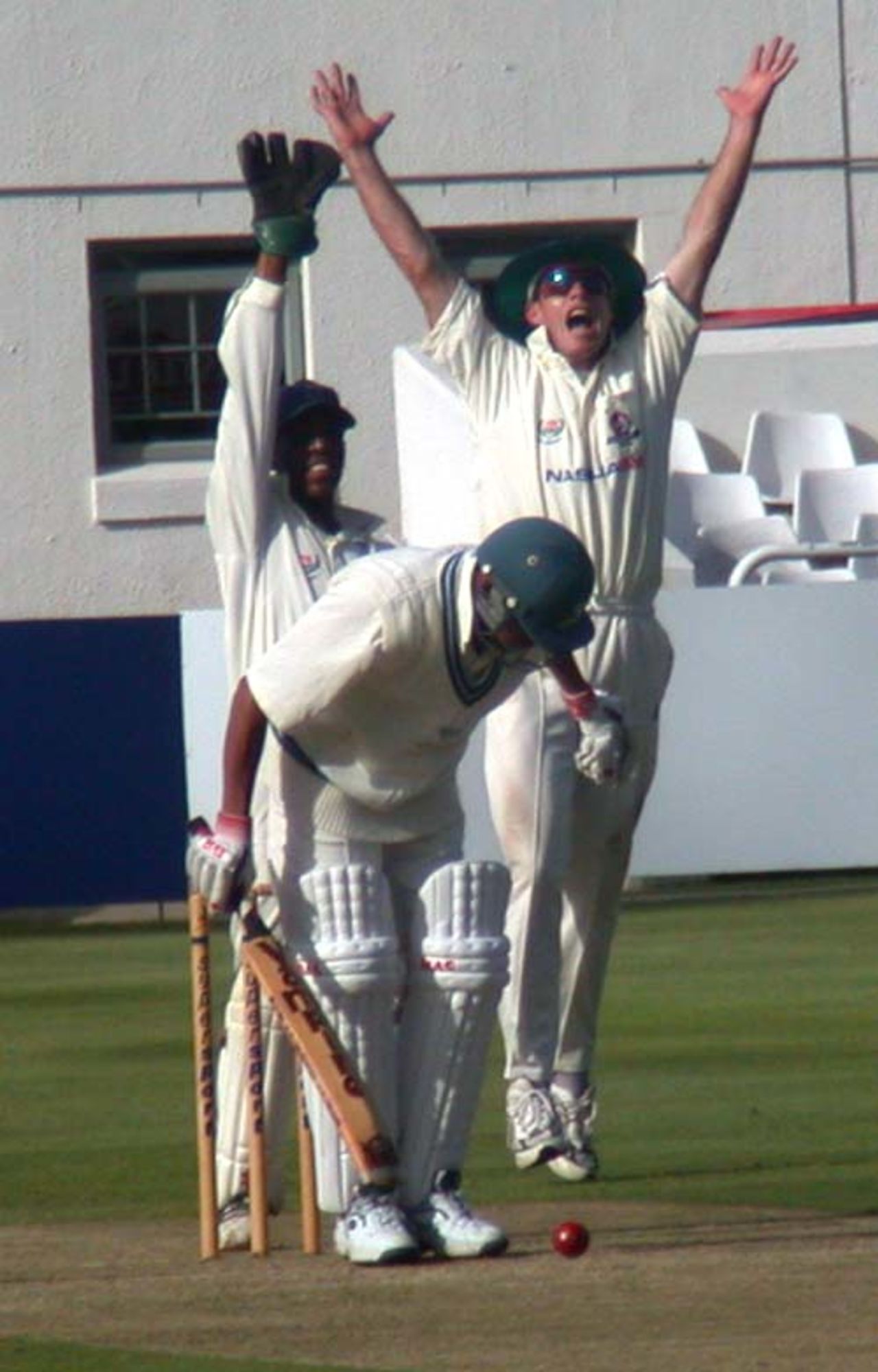 Griquas batsman Zahir Abraham is trapped LBW by Claude Henderson against WP at Newlands