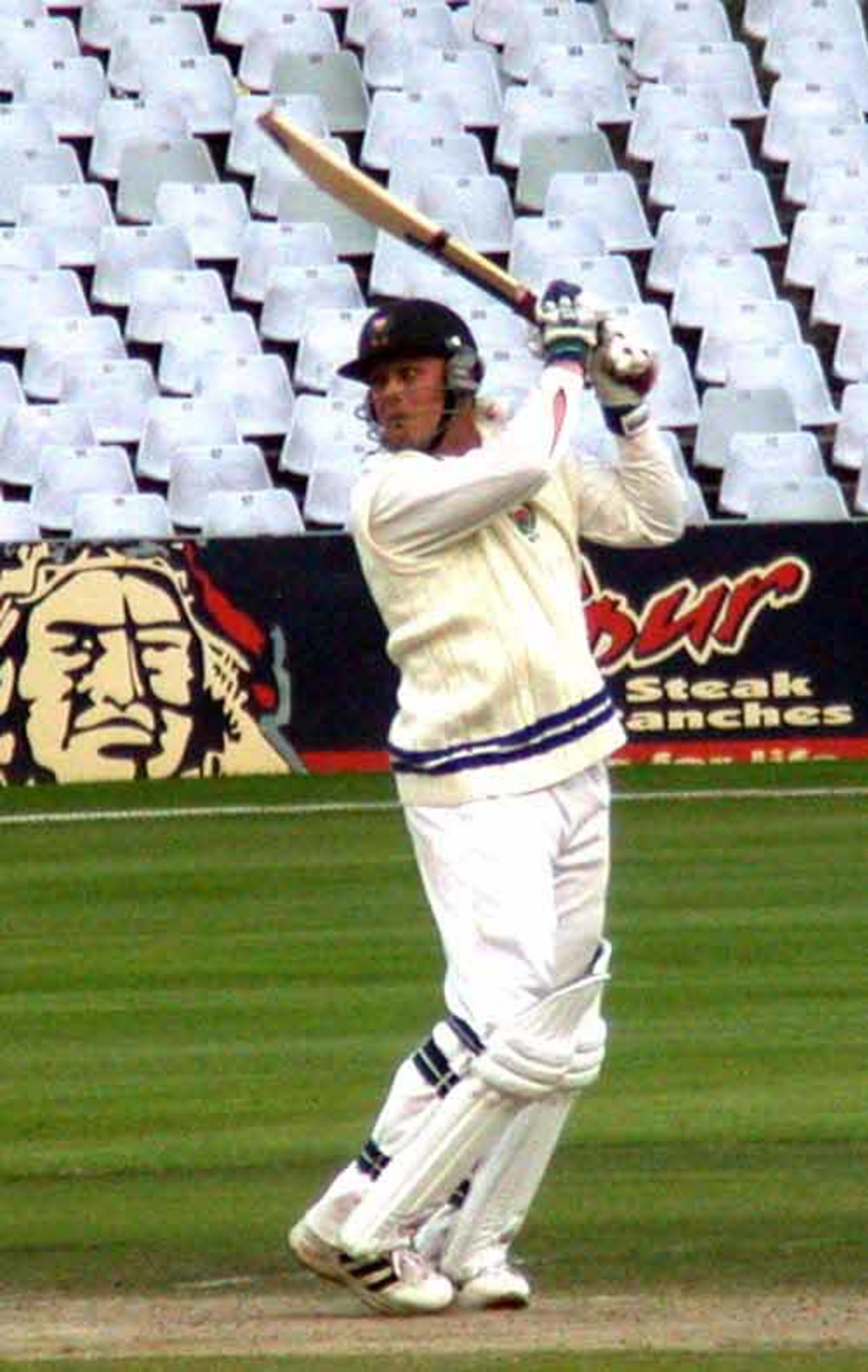 Jonathan Trott glides a delevry to third man