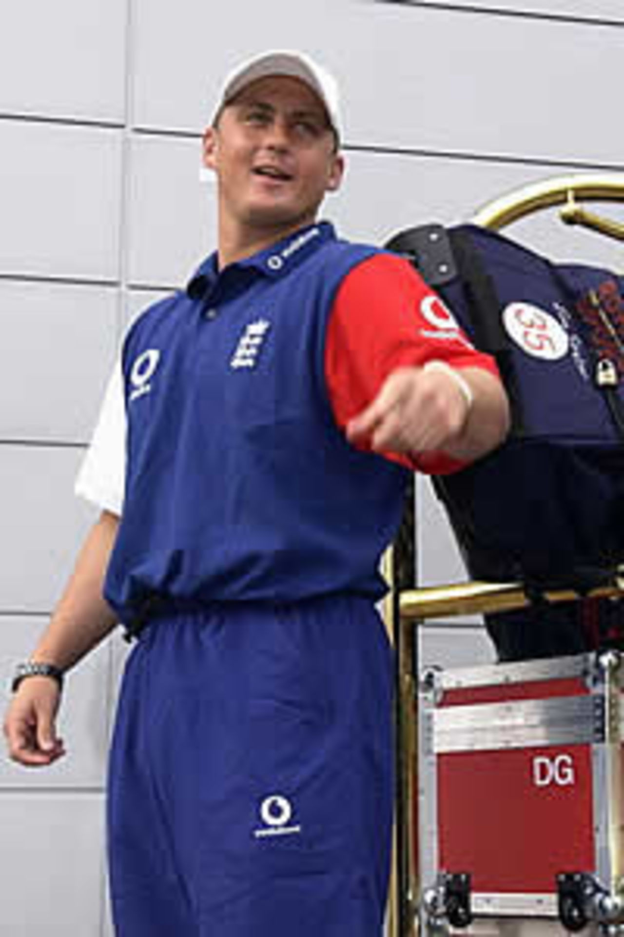 HEATHROW - OCTOBER 16: Darren Gough announces his fitness during a England press conference prior to their departure for the Ashes Tour at the Marriot hotel, Heathrow on October 16, 2002.