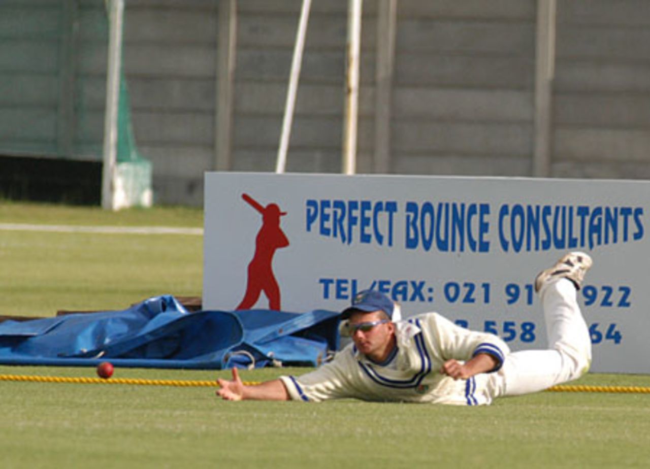 WP's Lloyd Ferreira spills a catch against Border at Bellville
