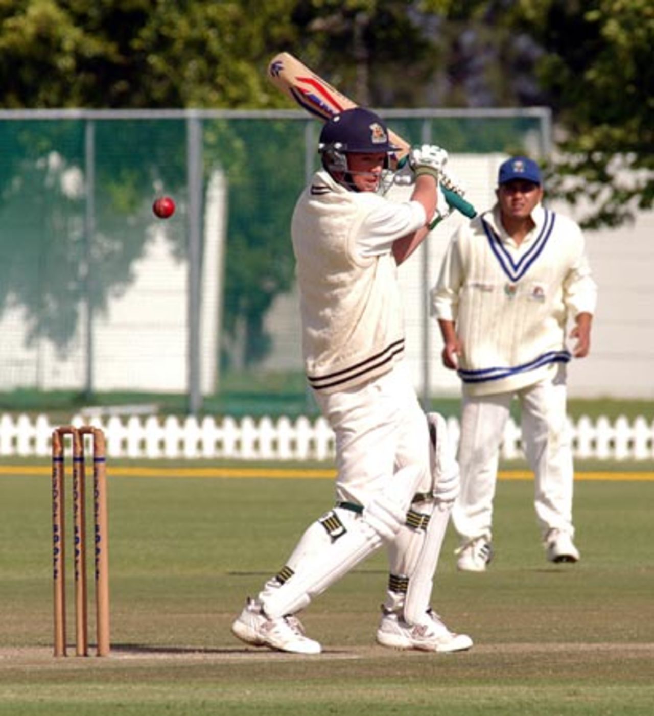 Border' Pieter Strydom slashes at a ball against WP at Bellville