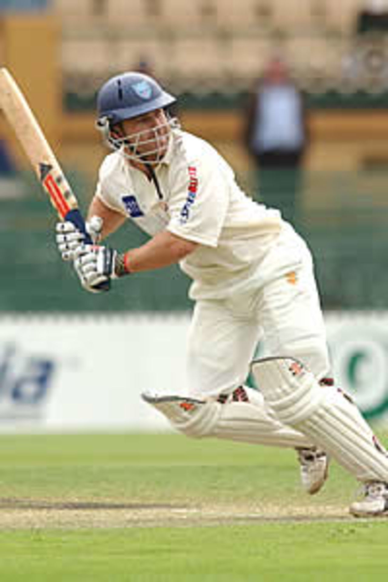 ADELAIDE - OCTOBER 25: Michael Slater of the Blues in action during the Pura Cup match between the Southern Redbacks and the New South Wales Blues held at Adelaide Oval, Adelaide, Australia on October 25, 2002