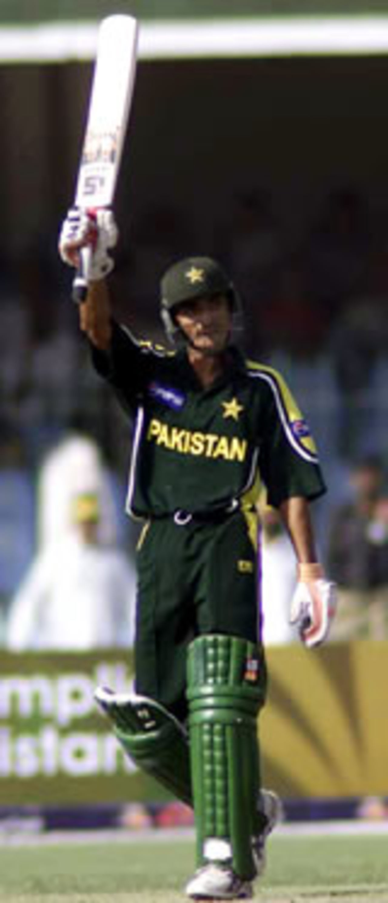 Yasir Hameed celebrates reaching his fifty during his 56, Lahore, Ist ODI, Pakistan v South Africa, 3 October 2003