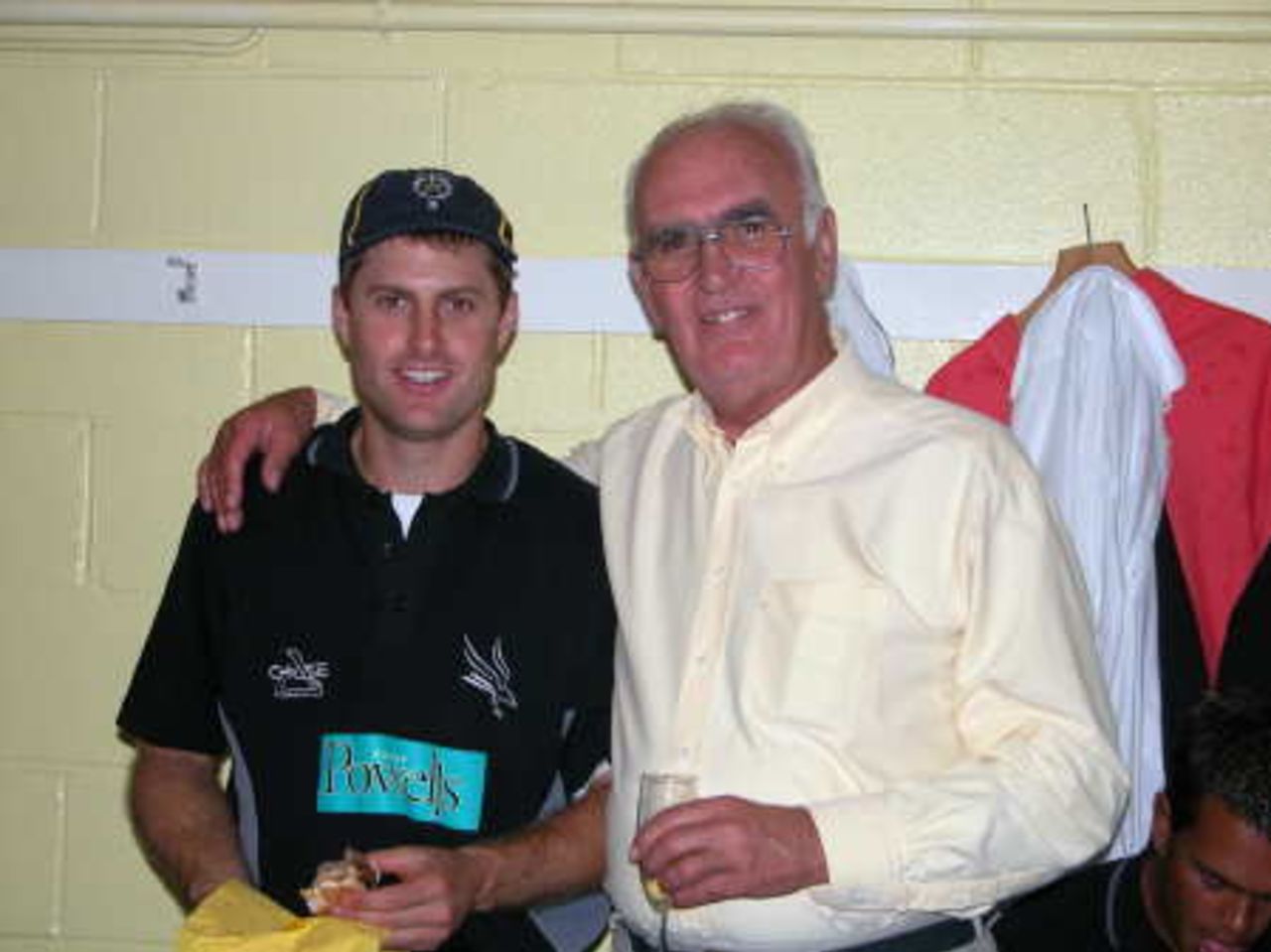 Simon Katich says goodbye and thanks to Dressing Room manager Terry Brewer