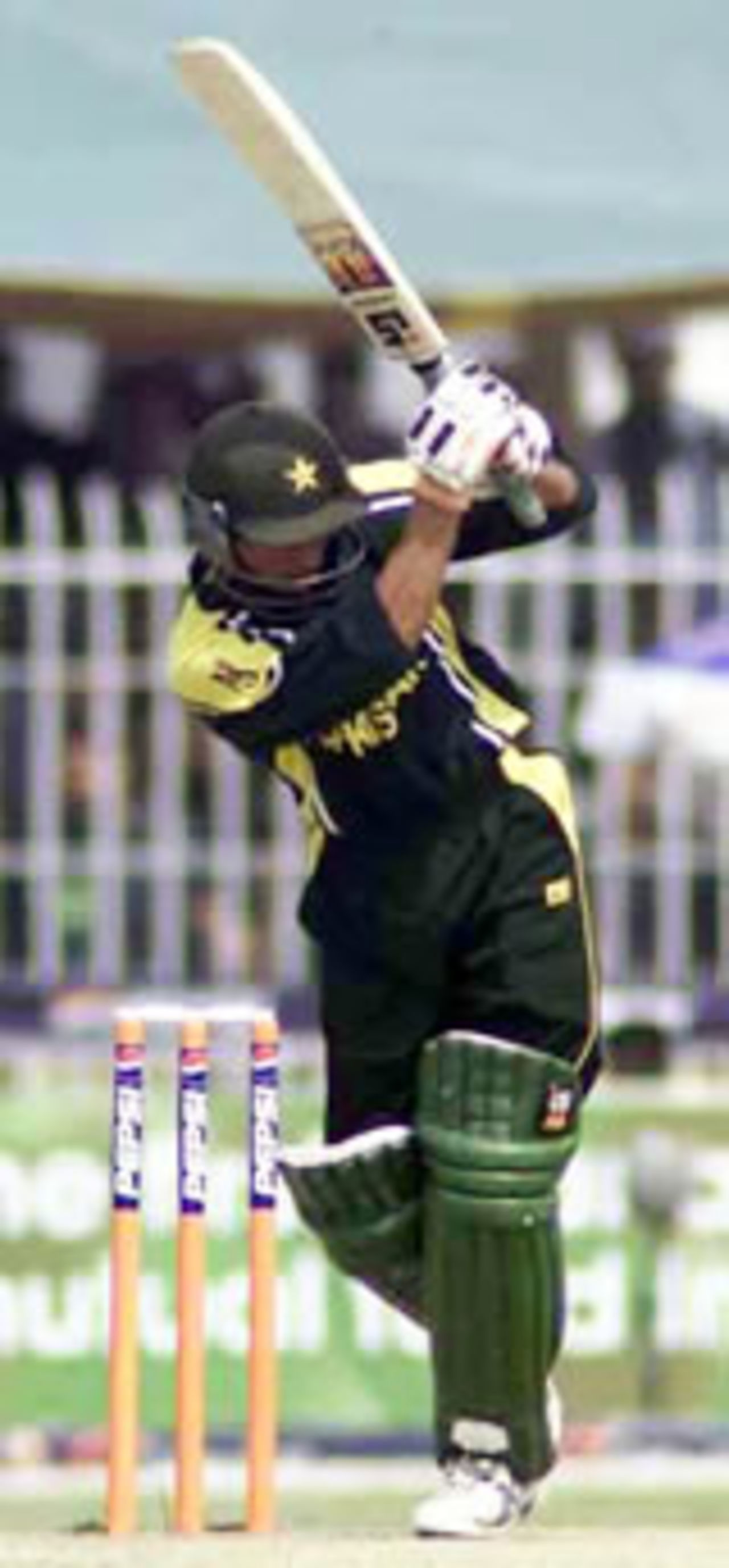 Yasir Hameed with an on-drive during his innings of 72, Pakistan v South Africa, 3rd ODI, Faisalabad, October 7, 2003.