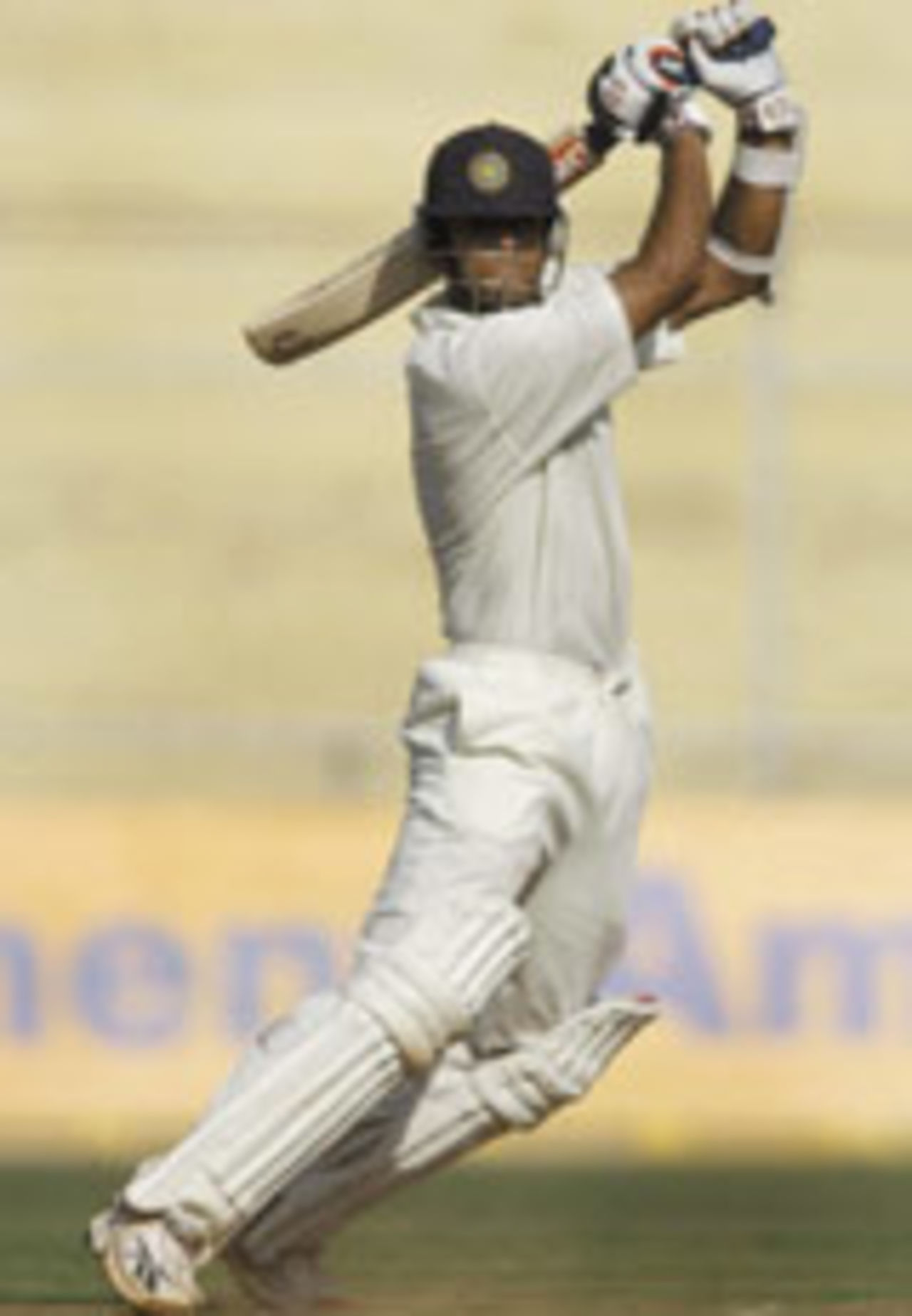 Rahul Dravid drives off the back foot en route to his hundred in the first innings, India v New Zealand, 1st Test, Day 1, Ahmedabad, October 8, 2003