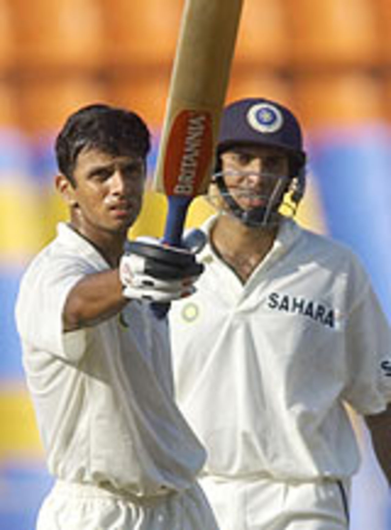 Rahul Dravid reaches his hundred, India v New Zealand, 1st Test, Day 1, Ahmedabad, October 8, 2003