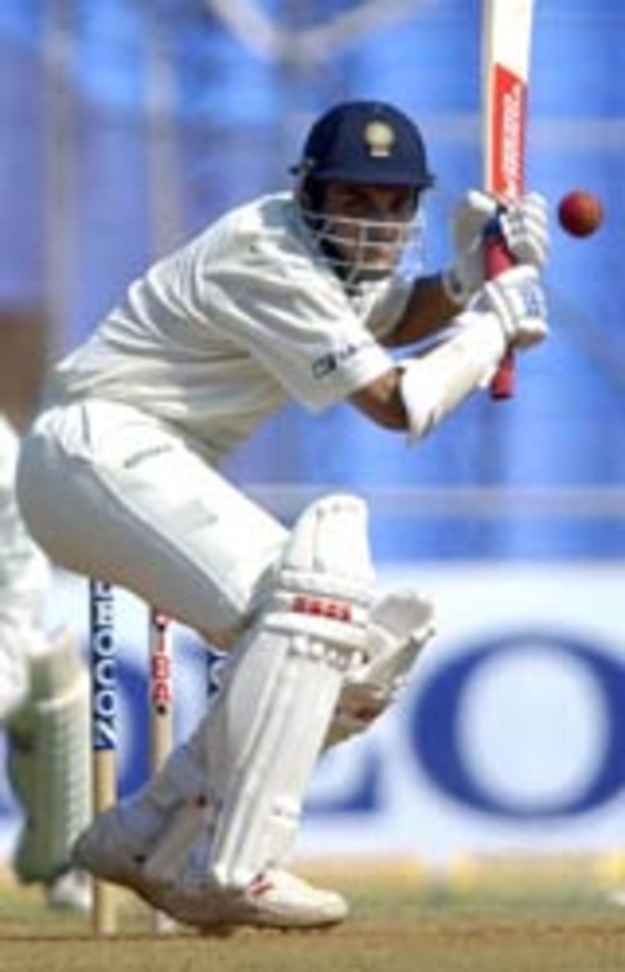 Ganguly dances down the wicket on the way to a century against New Zealand, 1st Test, Ahmedabad, 2003