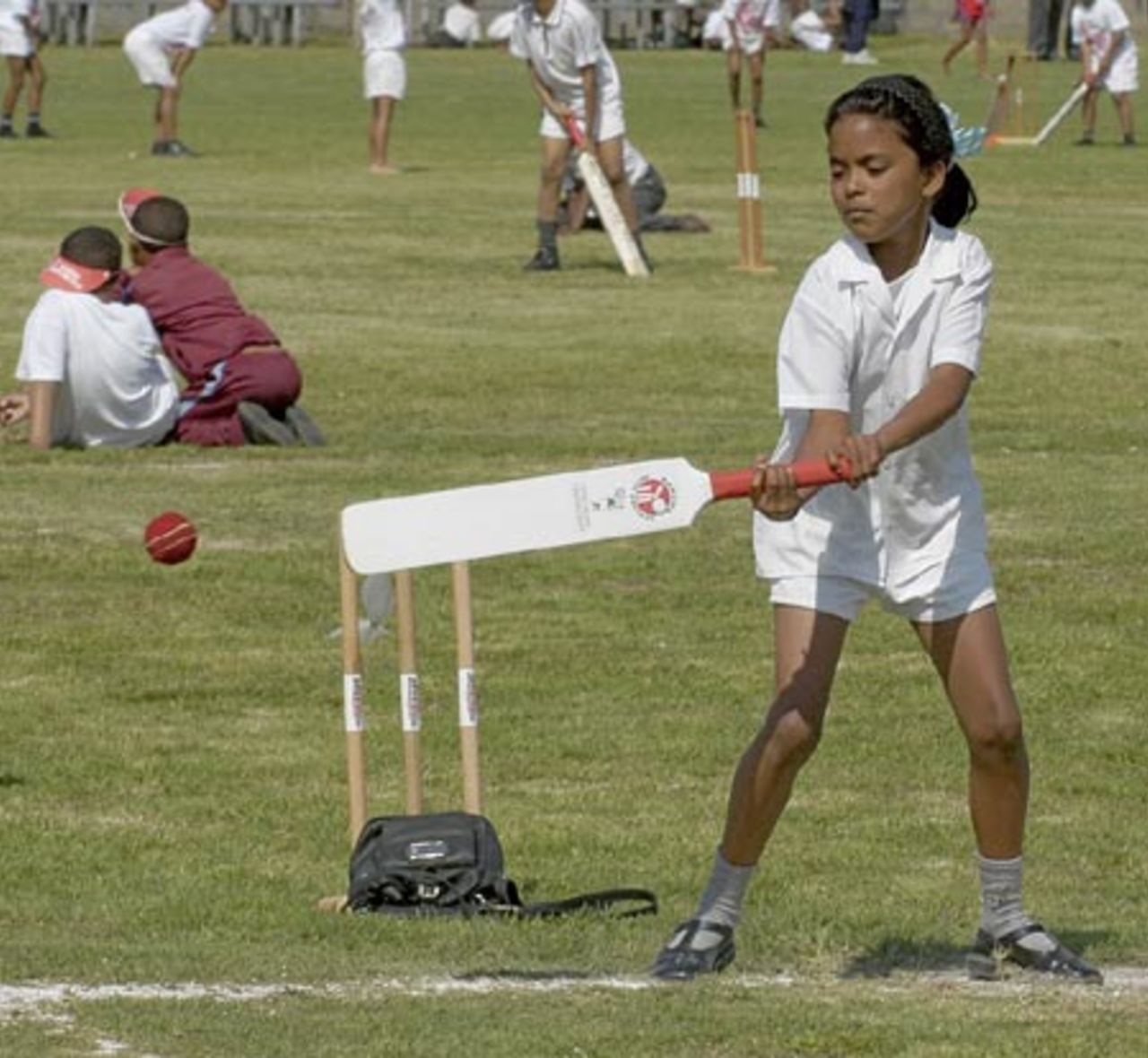 A young girl displaying her skills at a Bakers clinic in Langa