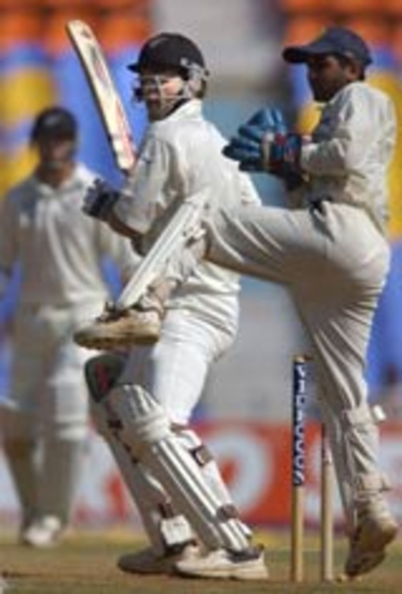 Vettori hits one to third man in his defiant knock, 1st Test, Ahmedabad, 3rd Day