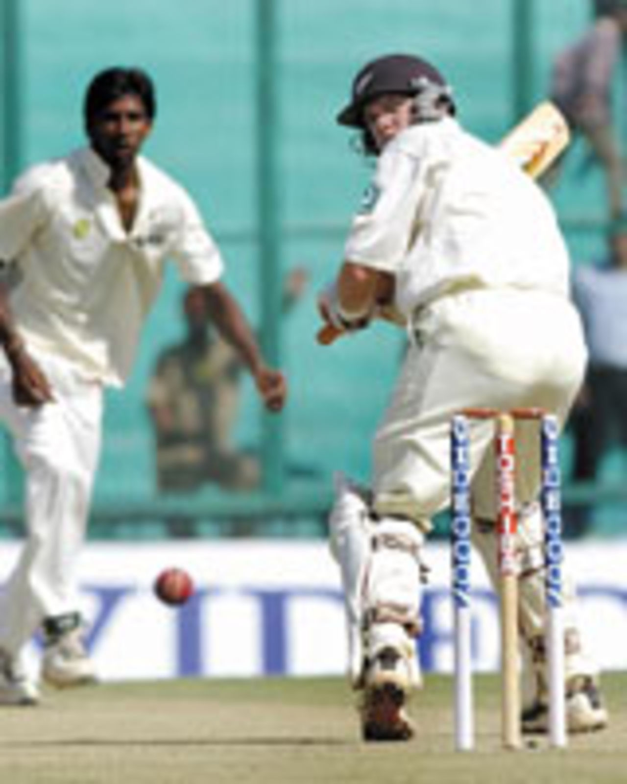 Lou Vincent flicks L Balaji as New Zealand's openers pile on the runs, New Zealand v India, 2nd Test, Mohali, 1st Day, October 16, 2003