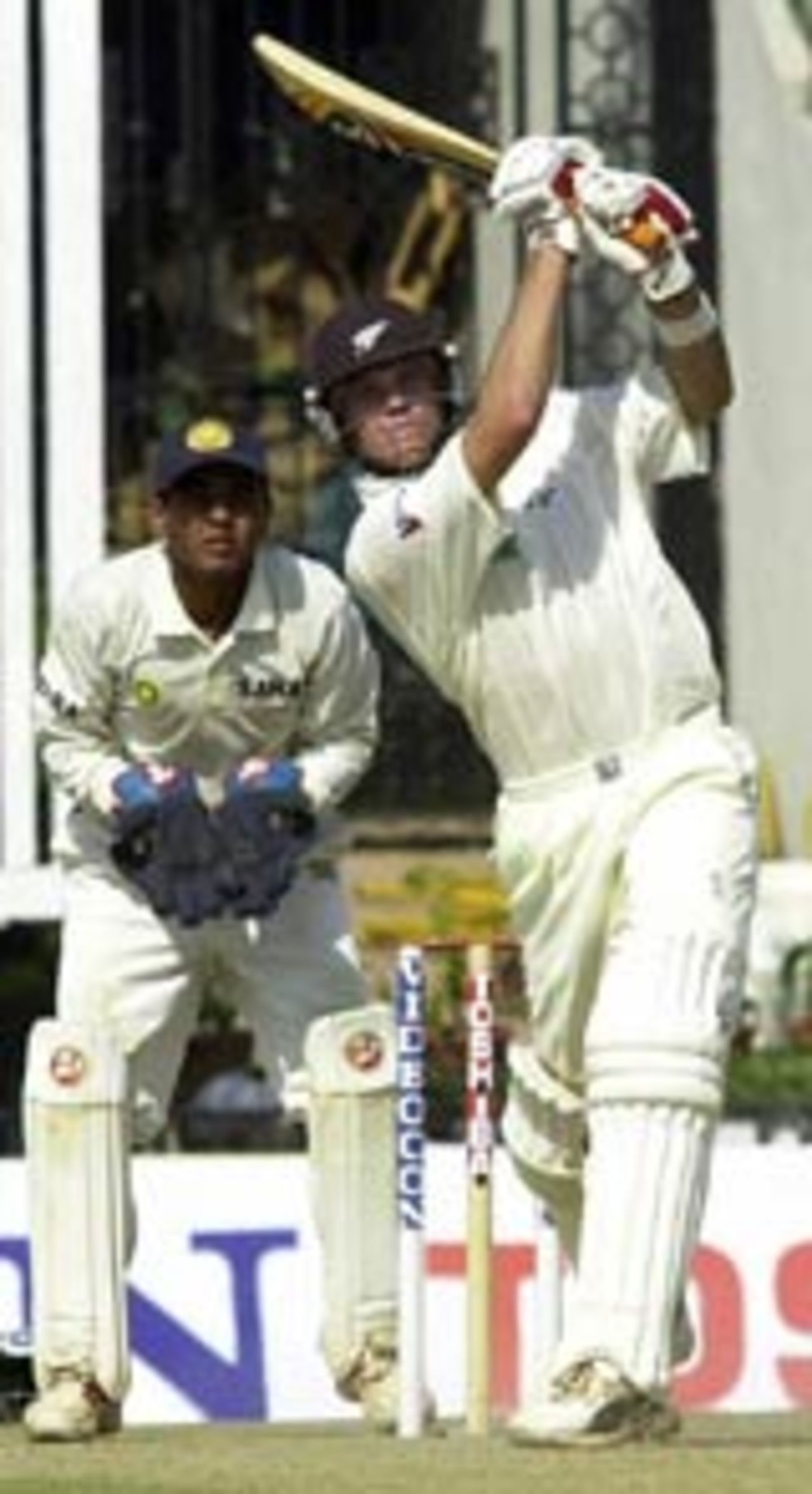Vincent plays a lofted off-drive on the way to his hundred, India v New Zealand, 2nd Test, Mohali, 1st day, October 16, 2003