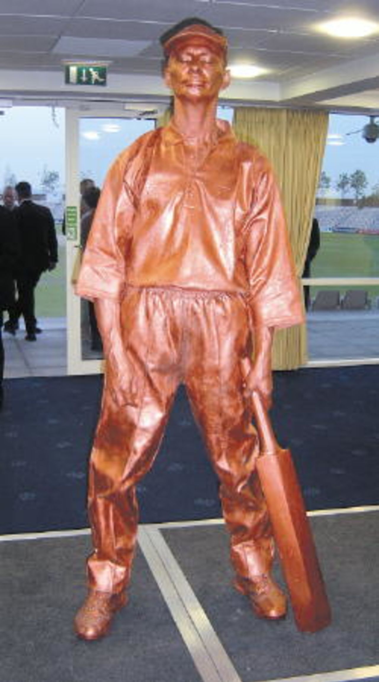 Real-life bronzed cricketing statue, Emile Epstein