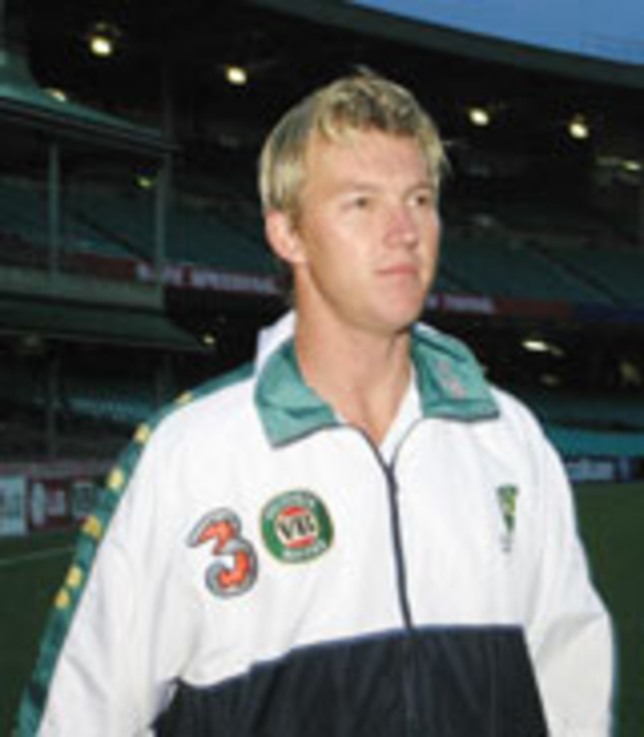 Brett Lee close up after his injury, Aus v Zim, 2nd Test, Sydney, October 18, 2003