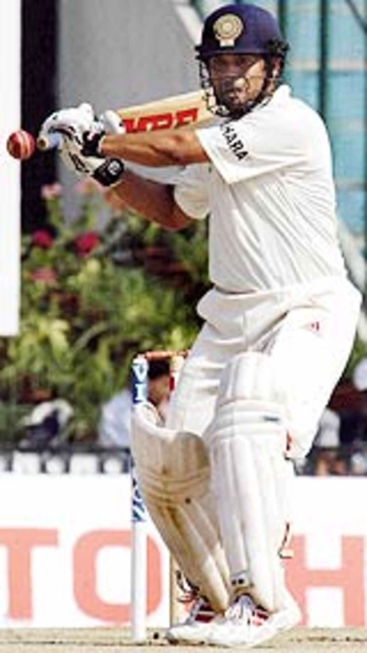Sachin Tendulkar watches the ball carefully, India v New Zealand, 2nd Test, Mohali, October 19