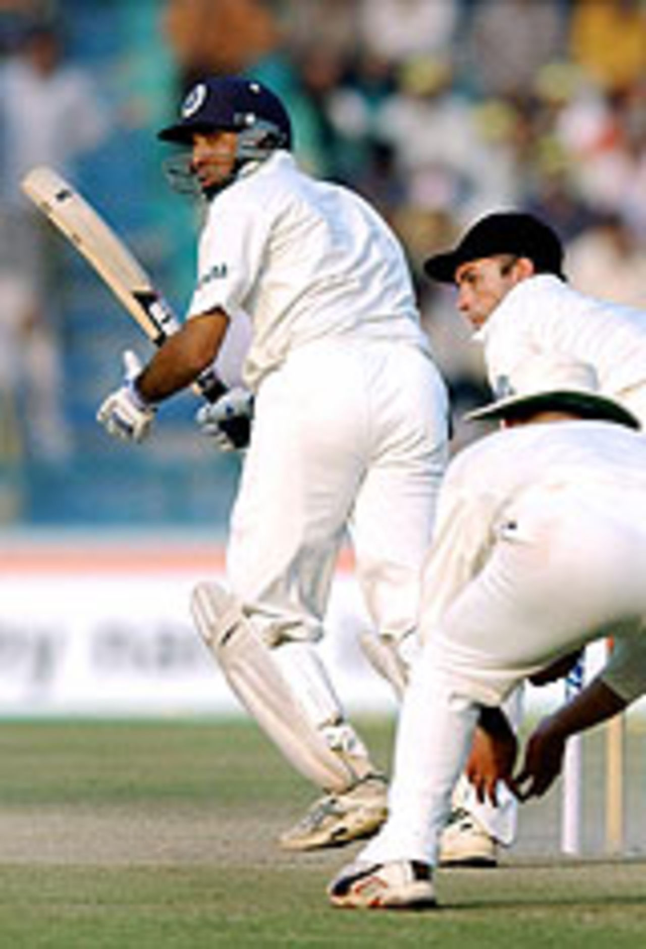 VVS Laxman on his way to a century, India v New Zealand, 5th Day, 2nd Test, Mohali, October 20, 2003