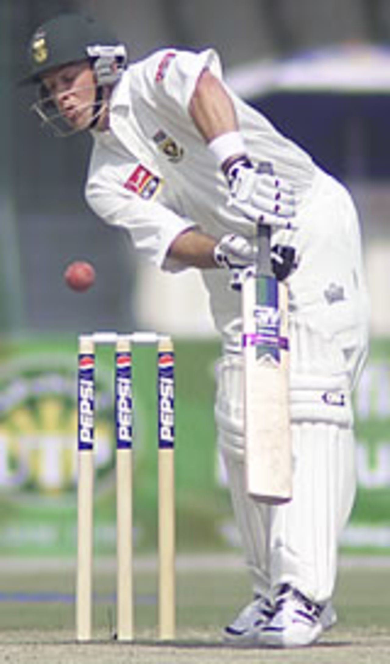 Mark Boucher beaten during his 15-run innings, Pakistan v South Africa, Day 4, 1st Test, Lahore, October 20, 2003.