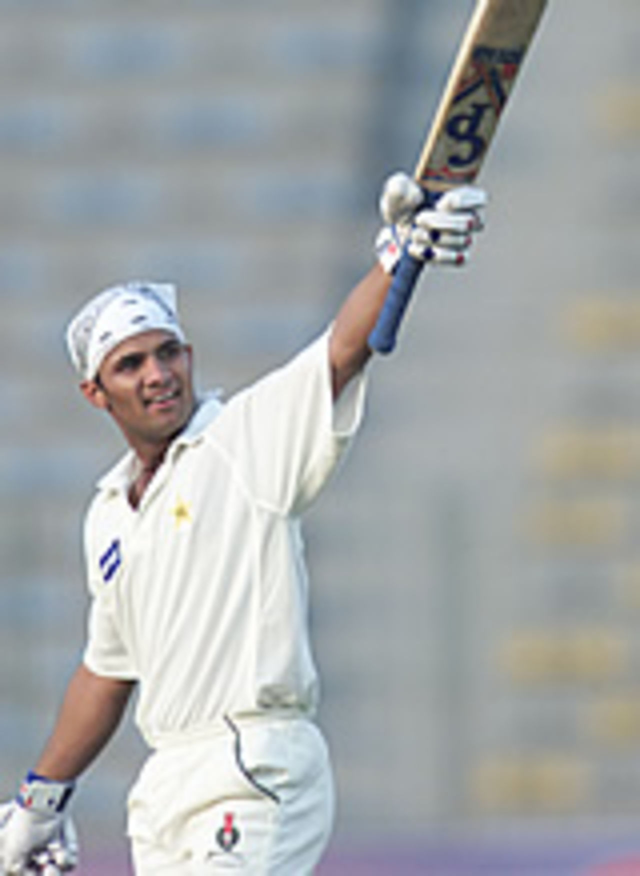 Imran Farhat celebrates his fifty, Pakistan v South Africa, Day 4, 1st Test, Lahore, October 20, 2003.