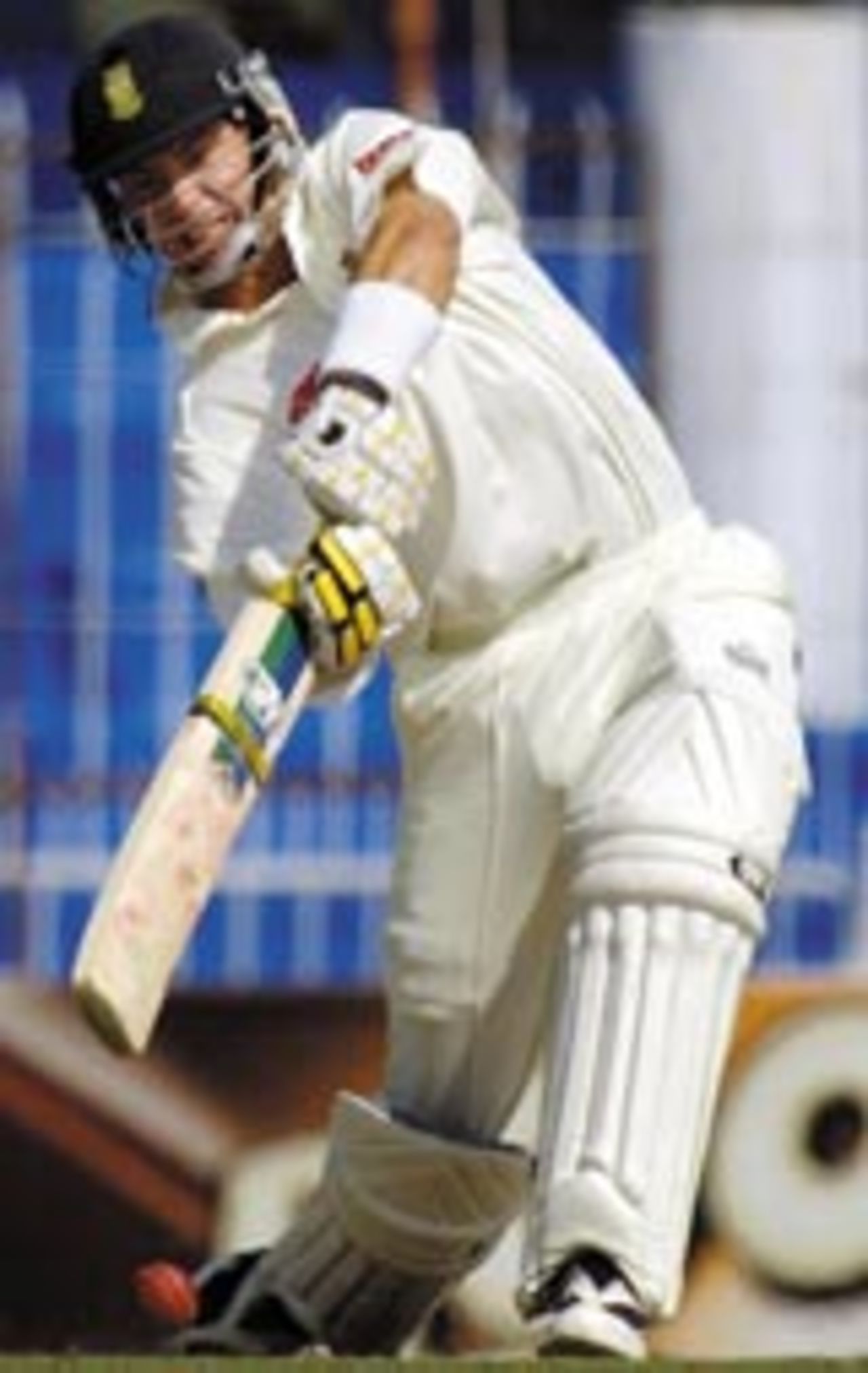 Herschelle Gibbs off-drives in the South African first innings, Pakistan v South Africa, 2nd Test, Faisalabad, 1st day, October 24, 2003