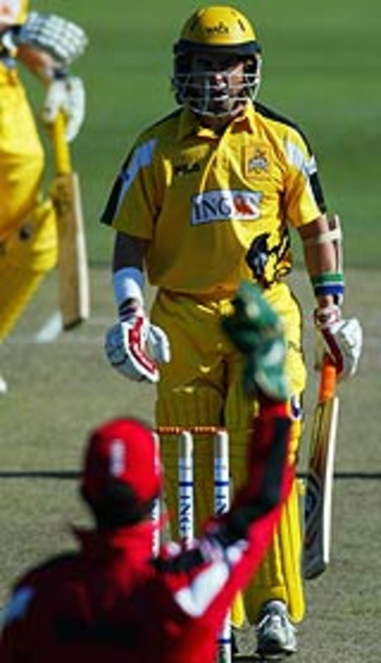 Ryan Campbell is caught behind for 42 during the ING cup game, Western Warriors v South Australian Redbacks, Perth, October 24, 2003