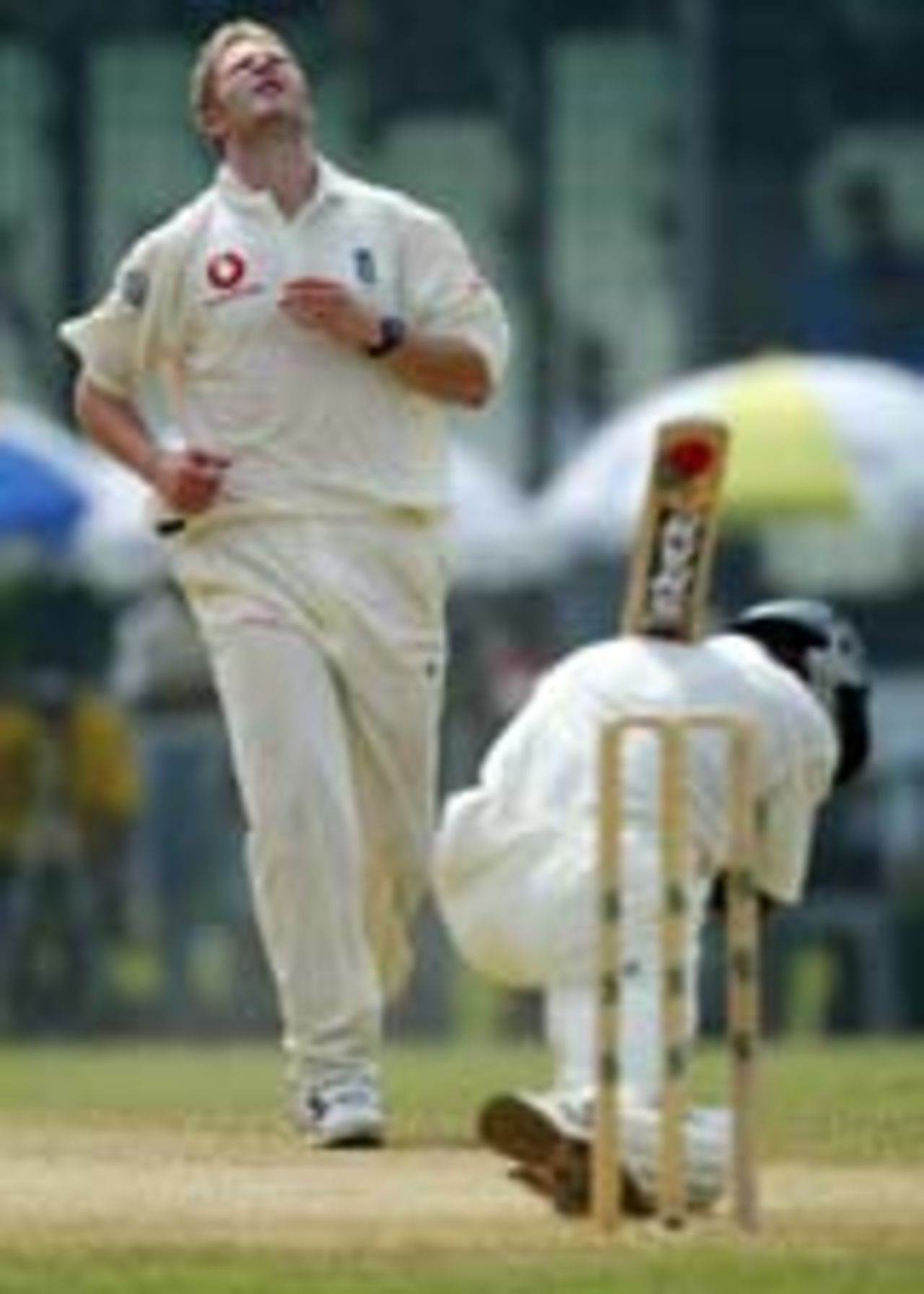 No luck: Matthew Hoggard shows his frustration as Bangladesh bat on during the fourth day